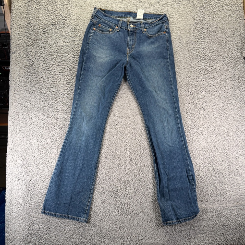 Levi's Jeans Women's 10 Blue Cotton Denim Bootcut Leg Workwear Faded Stretch